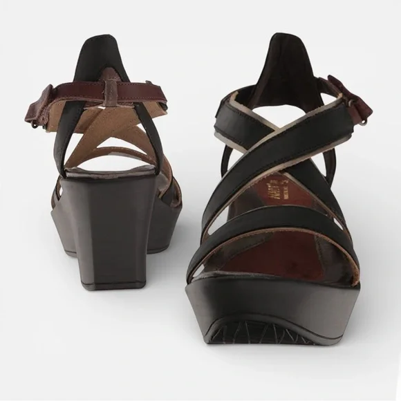 ✨NWOT Naot Gesture Wedge Sandals Women’s Leather 3” Heel Sz 39 US 8 - Picture 4 of 10